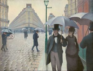 Details Gustave Caillebotte. Paris Street, Rainy Day, 1877. Art Institute of Chicago Gustave Caillebotte • Public domain
